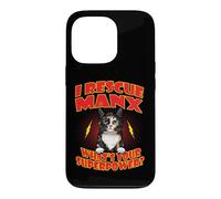 Carcasa para iPhone 13 Pro I Rescue Manx Cat What's Your Superpower Funny Cats Lover