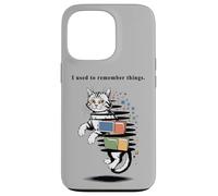 Carcasa para iPhone 13 Pro I Used to Remember Things... Funny PC Inept Cat Retro