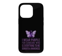 Carcasa para iPhone 13 Pro I Wear Soporte de Cinta de Mariposa para concienciación sobre la Demencia púrpura