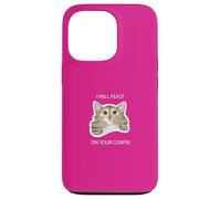 Carcasa para iPhone 13 Pro I Will Feast on Your cadáver Lindo Gato Gatito Divertido Humor Oscuro