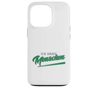 Carcasa para iPhone 13 Pro Ich Hasse Menschen (Alemán para Odio a la Gente)