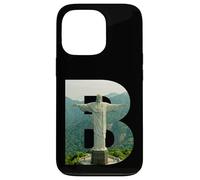 Carcasa para iPhone 13 Pro Iconic Brasil Paisaje Cristo Redentor Letra B