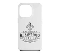 Carcasa para iPhone 13 Pro Île Saint-Louis Paris Francia Ornate Flor de lis Negro Impresión