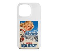 Carcasa para iPhone 13 Pro Invierno en Nueva Jersey Divertido Estilo Vintage Ski Poster
