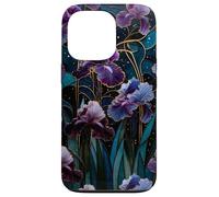 Carcasa para iPhone 13 Pro Iris Morado Art Nouveau Gótico Floral Estética Mística Luz