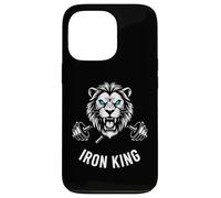 Carcasa para iPhone 13 Pro Iron King Lion Barbell Pesas Culturismo Gráfico