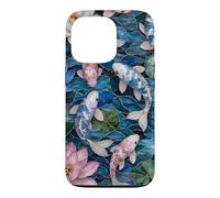 Carcasa para iPhone 13 Pro Japanese Transgender Koi Fish Stained Art Trans Lotus Pond