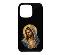Carcasa para iPhone 13 Pro Jesucristo Manto Azul Icono Sagrado Fe Obra De Arte