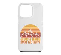 Carcasa para iPhone 13 Pro Jesus and Hiking Make Me Happy Fun para Excursionistas Unisex