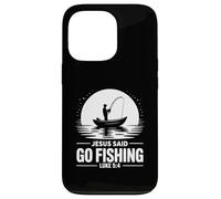 Carcasa para iPhone 13 Pro Jesús Dijo IR a Pescar versículo bíblico Pescador Cristiano