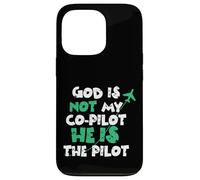 Carcasa para iPhone 13 Pro Jesus God is The Pilot Aviation Christian Faith