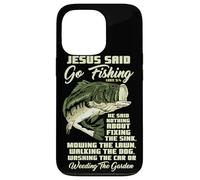 Carcasa para iPhone 13 Pro Jesus Said Go Fishing Fish Story Biblia Pesca Pesca de lubina