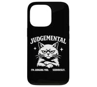 Carcasa para iPhone 13 Pro Judgemental Cat Im Judging You Seriously Funny Cat Gráfico
