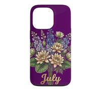 Carcasa para iPhone 13 Pro July Birth Flower Larkspur & Water Lily Cute Floral Birthday