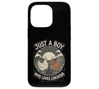 Carcasa para iPhone 13 Pro Just A Boy Who Loves Chickens Retro Farm Blueprint Livestock