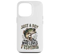 Carcasa para iPhone 13 Pro Juventud Pesca Camo Bass Fish Just Boy Who Love Fishing Funny
