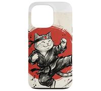Carcasa para iPhone 13 Pro Karate Gato Japonés Artes Marciales Sumi-e Japón Vintage Mamá