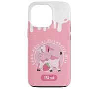 Carcasa para iPhone 13 Pro Kawaii Cute Pink Cow, Strawberry Milk Girl