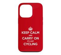 Carcasa para iPhone 13 Pro Keep Calm and Carry On It's Just Cycling - Divertido