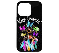 Carcasa para iPhone 13 Pro Keep On Dreamin - Atrapasueños con Plumas de Mariposas Coloridas