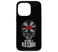 Carcasa para iPhone 13 Pro Keeping It Old School Coleccionista de Discos de Vinilo Vintage Skull