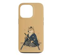 Carcasa para iPhone 13 Pro Kimono japonés Samurai Shiba Inu Ukiyo E