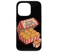 Carcasa para iPhone 13 Pro Kitten Nuggets Comida para niños Juego de Palabras de Pollo Nugget Cat Lover