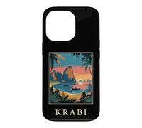 Carcasa para iPhone 13 Pro Krabi Tailandia Tropical Coast Sunset Retro Viaje Diseño