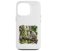 Carcasa para iPhone 13 Pro Lémur Vida Silvestre Animal Selva Bosque Árbol Rama Tropical