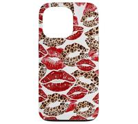 Carcasa para iPhone 13 Pro Leopard Lipstick Lips Kiss Kisses Cheetah Y2K Mujeres Niñas