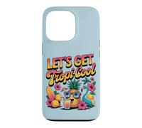Carcasa para iPhone 13 Pro Let's Get Tropi-Cool Flamingo Pineapple Beach Graphic