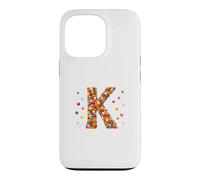 Carcasa para iPhone 13 Pro Letter K Candy Rainbow Sprinkles Monogram Men, Women, Kids
