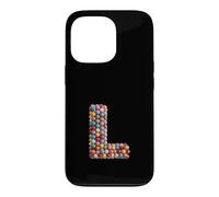 Carcasa para iPhone 13 Pro Letter L Candy Rainbow Sprinkles Monogram Men, Women, Kids