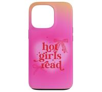 Carcasa para iPhone 13 Pro Libro de Lectura para Chicas Calientes Pink Aura Heart Cute Bows Y2K Bookish