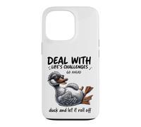 Carcasa para iPhone 13 Pro Lidiar con los desafíos Duck Roll Off Cita Divertida