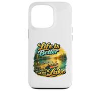 Carcasa para iPhone 13 Pro Life Is Better At The Lake Sunset Canoe Nature Vibes Graphic