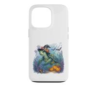 Carcasa para iPhone 13 Pro Linda Tortuga Marina Bruja Halloween bajo el Agua