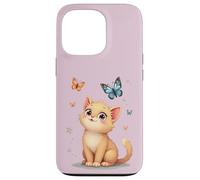Carcasa para iPhone 13 Pro Lindo Gatito con Mariposas - Lindo Amante de los Gatos