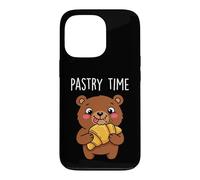 Carcasa para iPhone 13 Pro Lindo Oso Croissant Pastelería Dibujos Animados Panadería Arte Animal Francés
