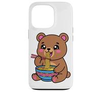 Carcasa para iPhone 13 Pro Lindo Oso Ramen gráfico japonés Kawaii marrón Animal Arte
