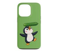 Carcasa para iPhone 13 Pro Lindo pingüino Equilibrio Pepino Dibujos Animados Arte