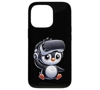 Carcasa para iPhone 13 Pro Lindo pingüino VR Gamer Comic Style