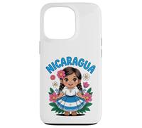 Carcasa para iPhone 13 Pro Lindo Vestido Tradicional para niña de Nicaragua con Arte de Bandera para niños