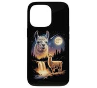 Carcasa para iPhone 13 Pro Llama Aullando a la Luna, extraño Meme Divertido, Llama Alpaca de los 90