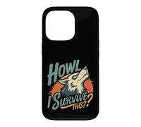 Carcasa para iPhone 13 Pro Lobo Aullando cuestionando la Resistencia Arte Retro