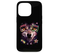 Carcasa para iPhone 13 Pro Lobo Retro con Zoom 80s Vaporwave Gamer