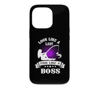 Carcasa para iPhone 13 Pro Look Like A Lady Fish Like A Boss Funny Fishing Outdoors