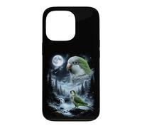 Carcasa para iPhone 13 Pro Loro cuáquero Aullando a la Luna 90's Retro Monk Parakeet