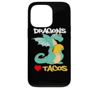 Carcasa para iPhone 13 Pro Los Dragones aman los Tacos