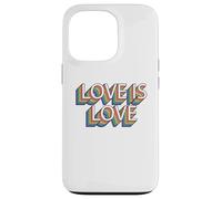 Carcasa para iPhone 13 Pro Love Is Love Orgullo Gay Retro Vintage Mes del Orgullo LGBT
